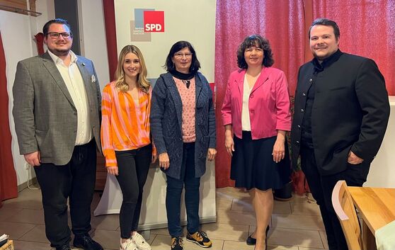 v. l. n. r.: Benjamin Lettl, Luisa Haag, Maria Bellmann, Ruth Müller, MdL und Severin Eder